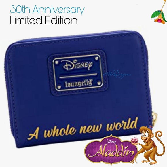 NWT Disney Anniversary Limited Edition Loungefly Backpack & Wallet Set Aladdin - Picture 13 of 16